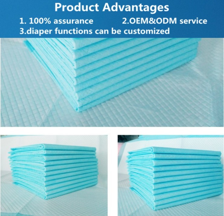 PE Film Backsheet Fluff Pulp SAP High Absorption Disposable Underpads