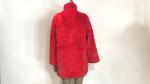 Red Womens Faux Fur Coat With Collar Shaggy , Long Pile Fur Coat TW78516