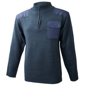 China 500gsm Knit Quarter Zip Pullover Polo Shirts 100% Acrylic With Gussets wholesale