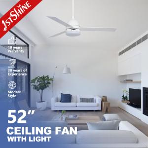 China 3 Plywood Dimming Modern LED Ceiling Fan 52 Inch Three Speeds wholesale