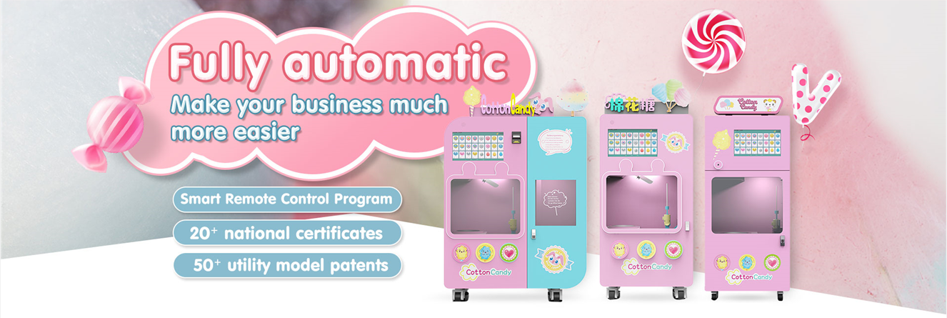 High Capacity Magic Cotton Candy Machine 175cm High Coin Bill Credit Card Payment