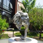 Custom Stainless Steel Cast Elephant Head Sculpture for Wholesale