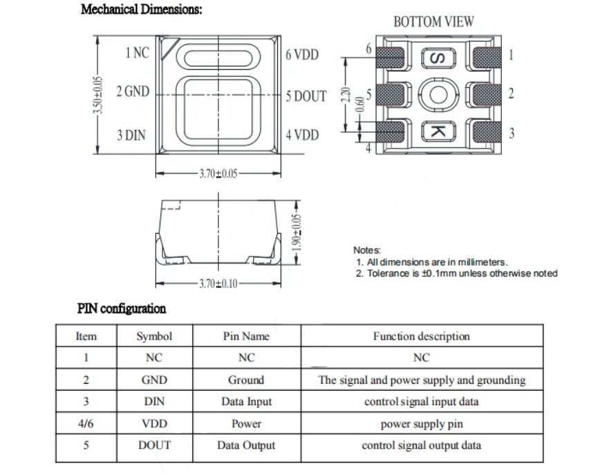 High Brightness 3535 RGBW Multi Color SMD LED SK6812 WS2812B IC Built In Addressable Digital RGBWW LED Chip
