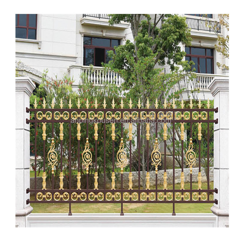 3m Black Aluminum Hot Dipped Galvanized Powder Coated Garden Steel Fence Panels With Post