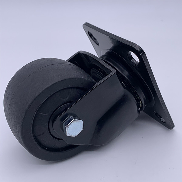 Black PA Nylon Caster Wheels 360 Degree Top Plate 3 inch