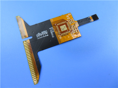 Flexible PCB on Polyimide with Stiffener of Stainless Steel and Immersion Gold for Frequency Generator.