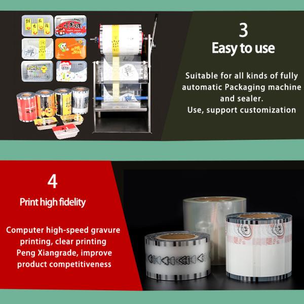 Anti-Fog Food-Grade Plastic Composite Sealing Film Custom For Lunch Boxes