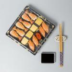 Square Japanese Disposable Plastic Food Container Party Takeaway Sushi Trays