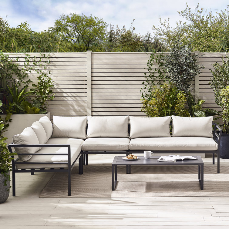 Minimalist Modern Style Outdoor Furniture Set Aluminum Frame Coffee Table Included