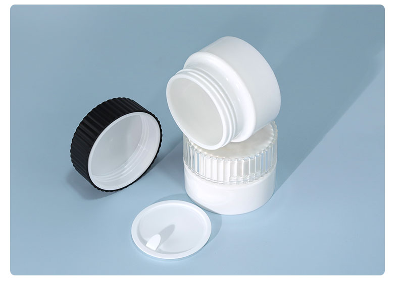 120g White Cream Jars Round Shape Personalized Plastic Jars For Cream