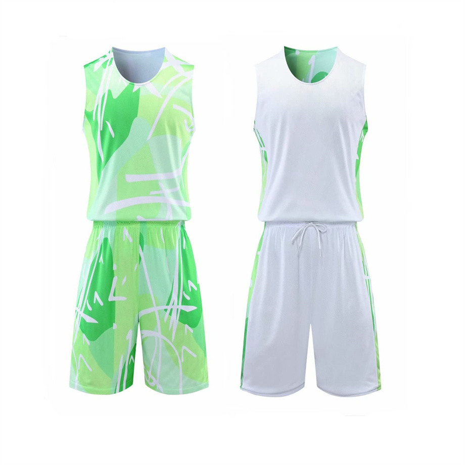 Reversible Basketball Jersey With Athletic Shorts , Practice Sports Training Uniforms For Men