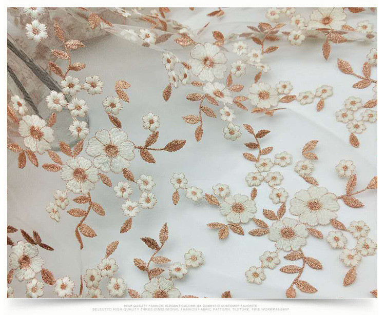 2018 Summer Newest Style Double Color Line Embroidery Fabric 140cm wide for wedding dress