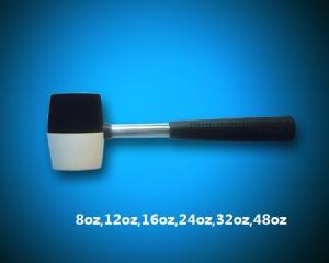 China white and black rubber mallet hammer with steel handle wholesale
