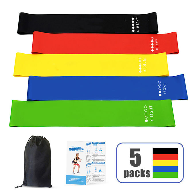 0.9mm Rubber Stretch Bands ODM 5pcs Green Resistance Band