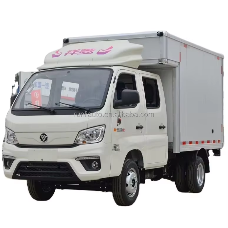 Hot Sale Foton Xiangling Van Truck M1 1.6L 105HP 2.6m Small Light Mini Double Cabin Box Cargo Truck