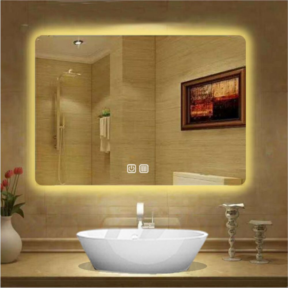 Modern Design Glass Mirror Backlit Bathroom Smart LED Touch Screen Makeup Mirror