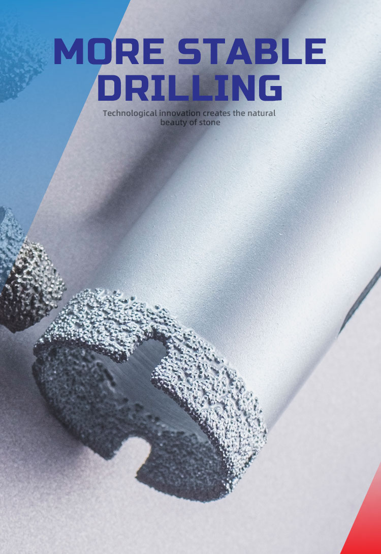 Vacuum Brazed Diamond Core Drill Bit for Hard Stone Tile Marble Granite Dry or Wet