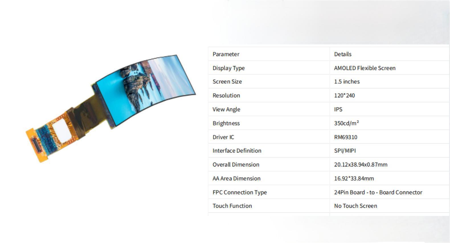 OLED display in operation
