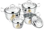 Silver Stainless Steel Cooking Pans , Non - Stick Stainless Steel Sauce Pot
