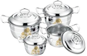 China Silver Stainless Steel Cooking Pans , Non - Stick Stainless Steel Sauce Pot wholesale
