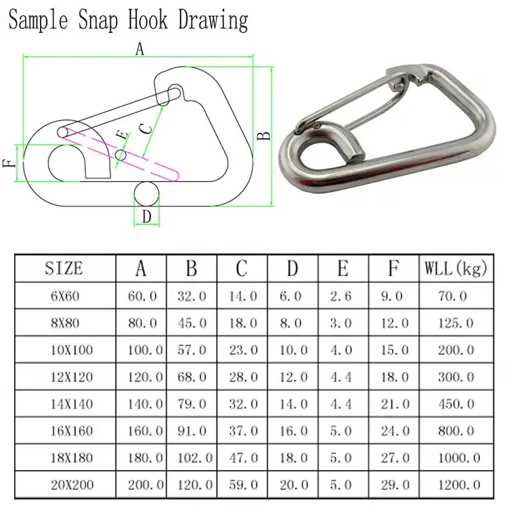 Polished Finish Spring Snap Hook The Ultimate Gear for Hiking and Climbing Adventures
