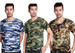 Professional Unisex Cotton Military T Shirts Round Neck Edging Double Line Hem