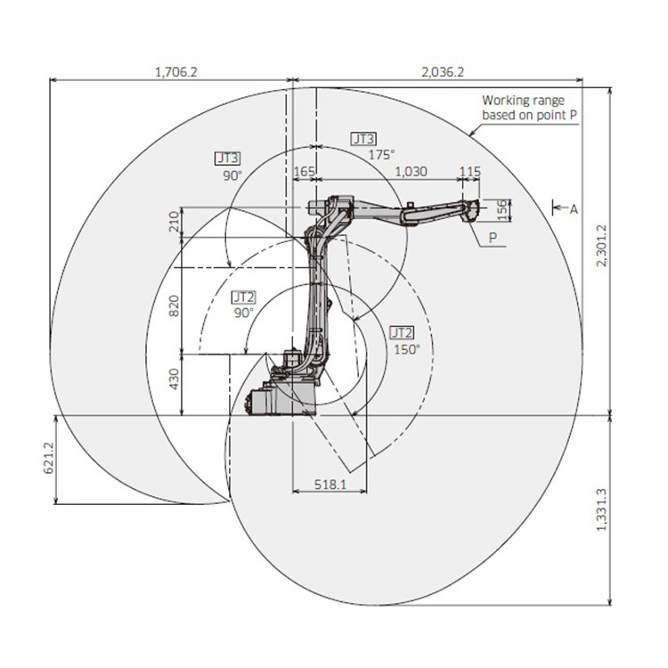 Industrial Working Automatic Robotic Arm Arc Welding Robot 2036mm Reach With 6kg Payload