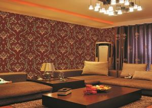 China Brick Red Non-Pasted Vinyl Coated Paper Contemporary Wall Wallpaper For Administration wholesale