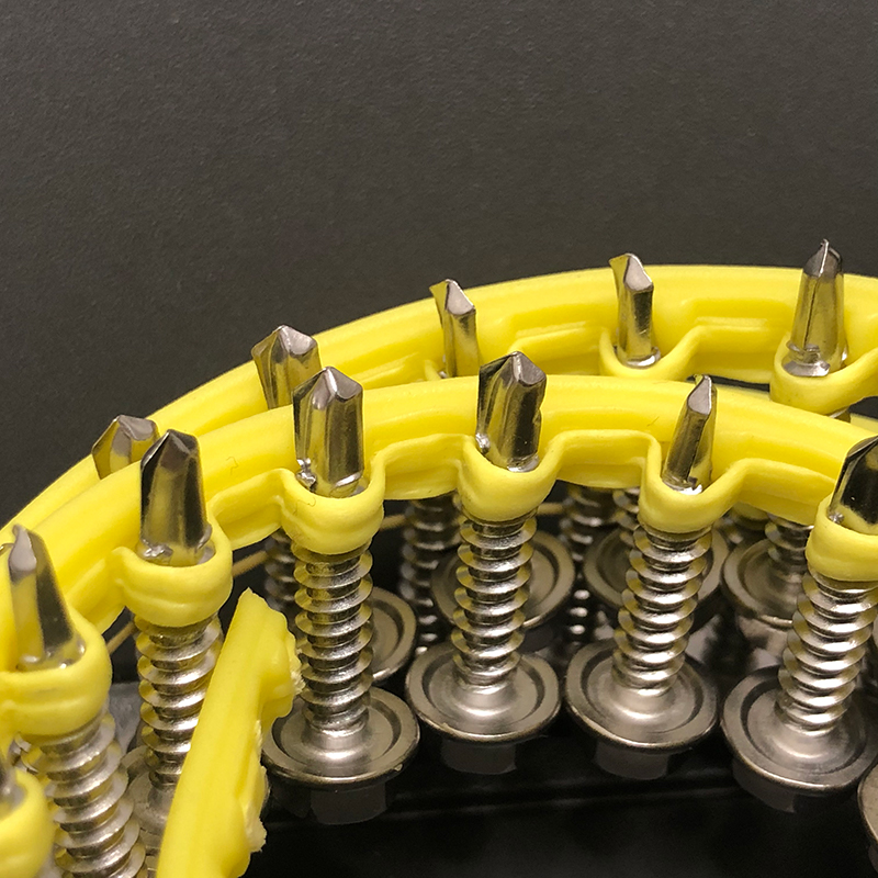 Coil Collated Hex Flange Head Auto Feed Drywall Screws Without Washers For Metal Fastening
