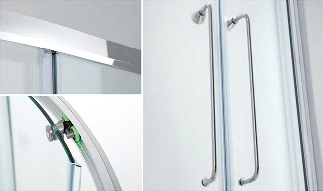 Sliding door Tempered Glass Shower Enclosure Polished Frame Surface Finishing