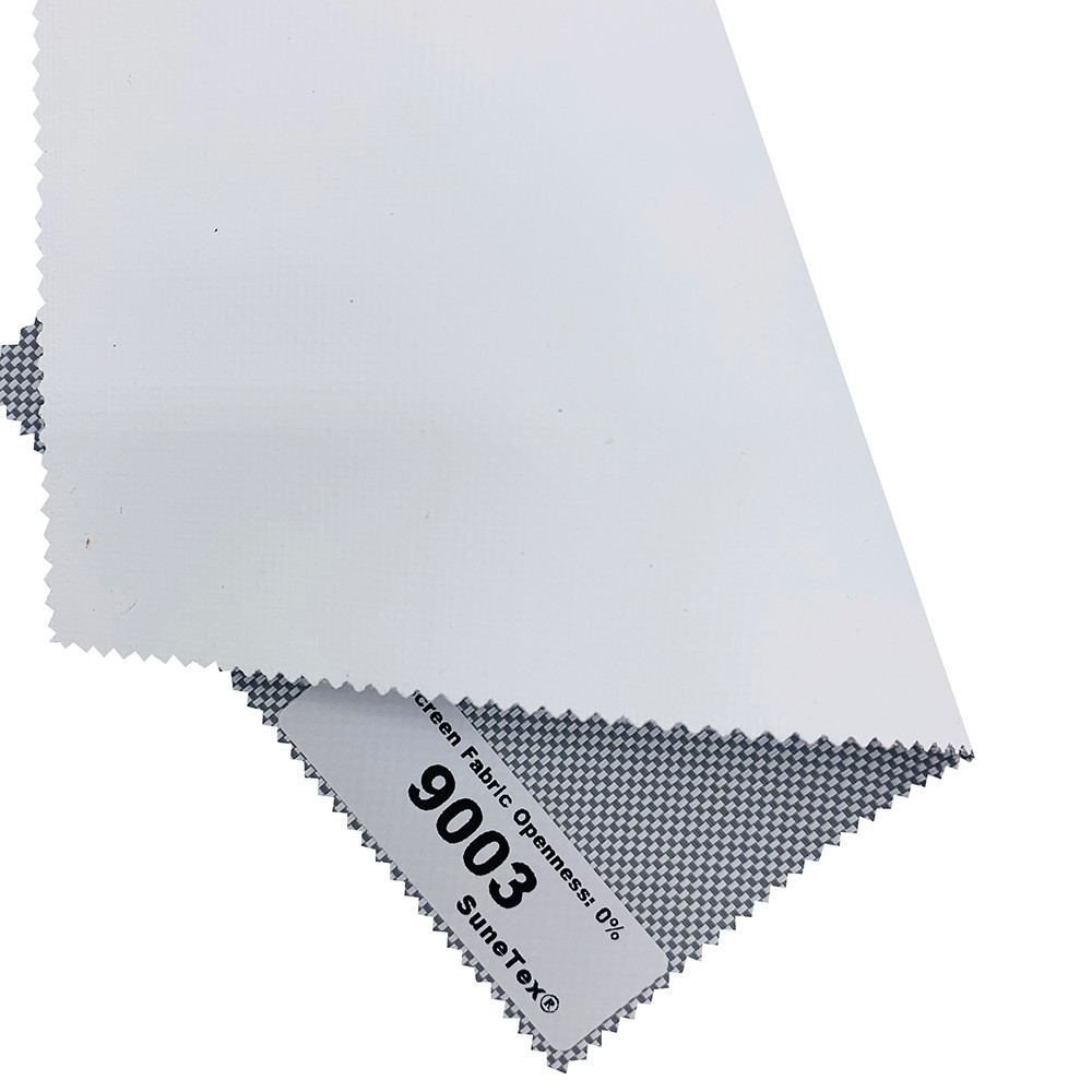 Motorized 0% Openness Blackout Polyester Screen Window Fabrics Pvc Coated