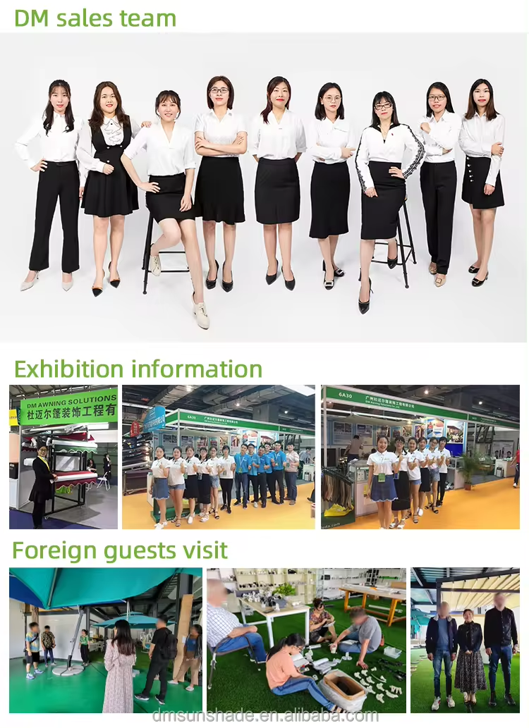 Outdoor Balcony Sunshade Strong Motorized Open Retractable Awnings