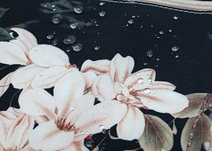 Black Peony Pattern Waterproof Laptop Case , 12 Inch 13 Inch Pc Carry Bag