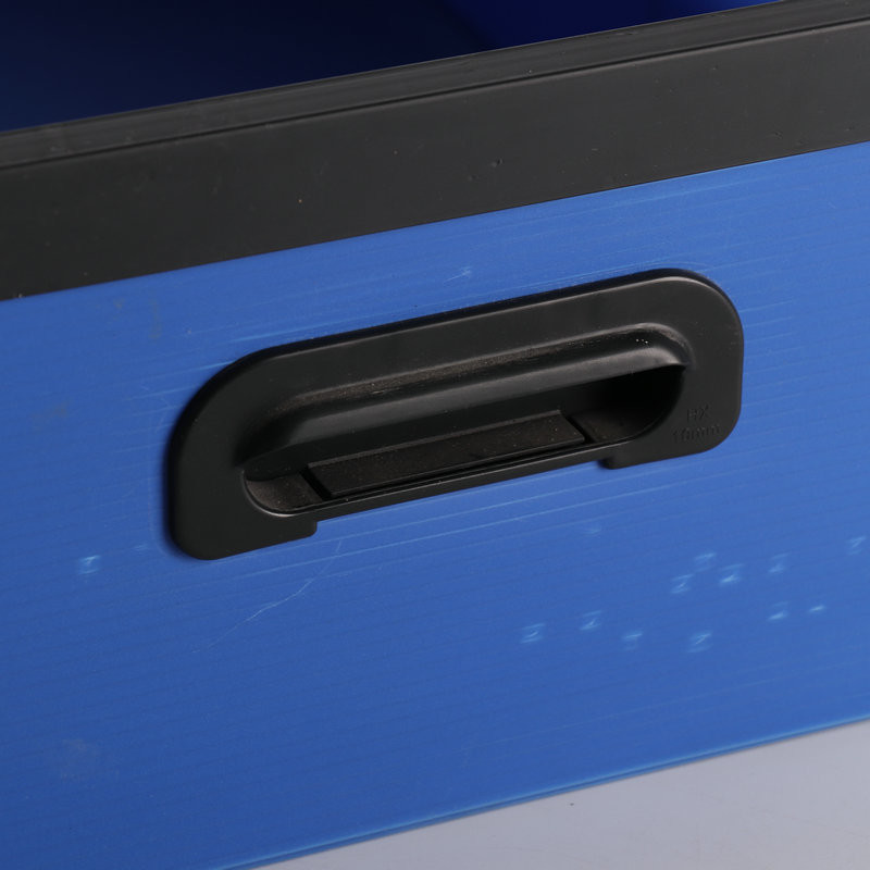 Strong Frame Reusable Plastic Shipping Boxes Black Blue Plastic Crate Container Moving Box