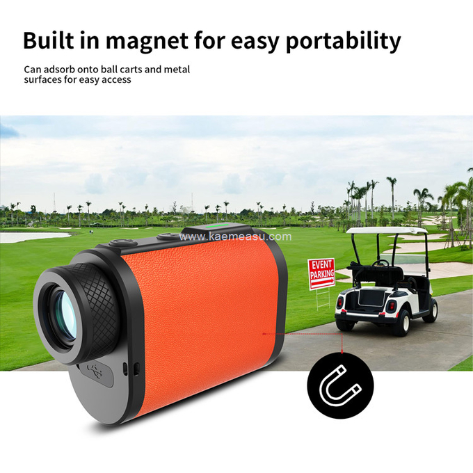 kaemeasu Golf Rangefinder 6.5X Aluminum Leather Shell Laser Range Finder with Flagpole Lock Magnet Function MAL600