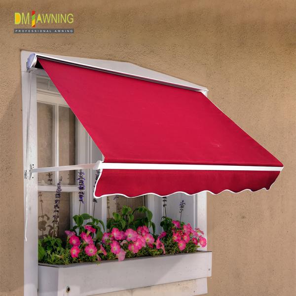 Patio Waterproof Windproof UV Resistence Aluminium Retractable Awning With Drop Arm
