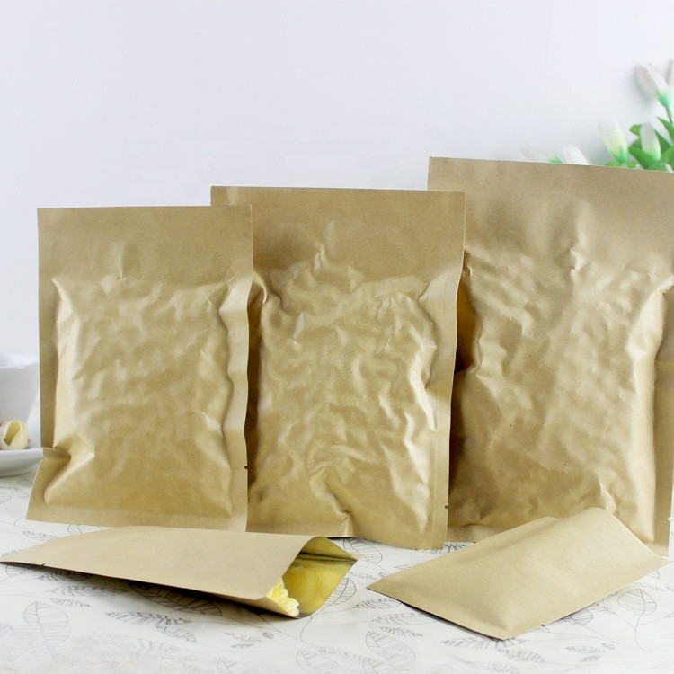 Heat Seal Custom Kraft Paper bags/Sealing Vacuum Packaging Bag with Tear Notch