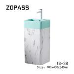 Self Cleaning Rectangular Ceramic Wash Basin Pedestal Bathroom Sink