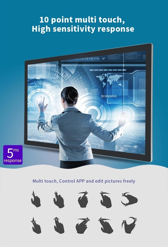 All In One Interactive Self Service Kiosk 21.5 32 43 55 Inch Touch 1920 X 1080