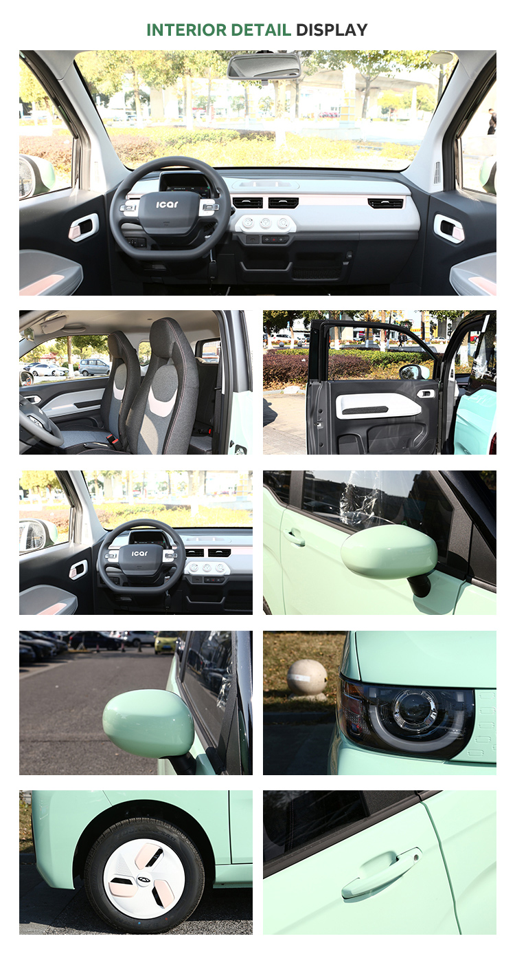 High Speed Chery QQ Ice Cream Mini EV Car with 120km Pure Electric Range