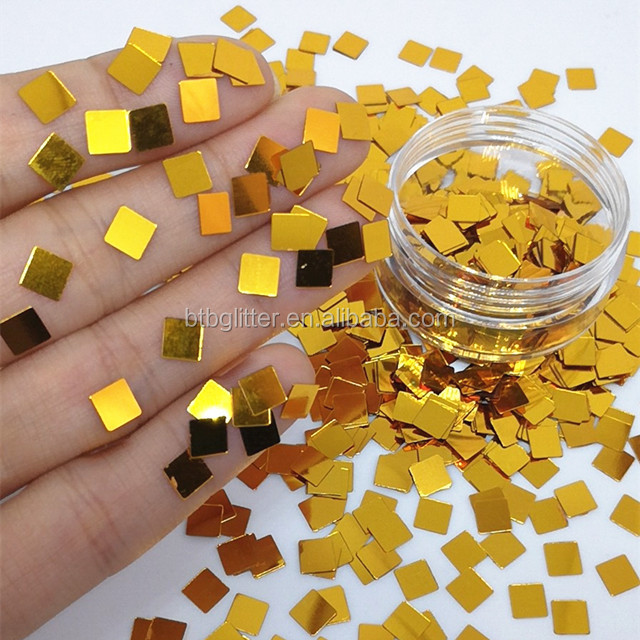 Thousand Choices Offered Mirror Silver Square Sequins Glitter for Fabric PU Nail Art Craft Duffle Bag