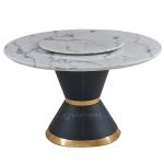 French Style 20mm Luxury Marble Dining Table 200x100x75cm Stainless Steel Frame