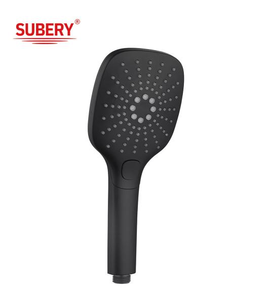 Quality Black Column Hand Held Showerheads ABS Plastic 3 Function for sale
