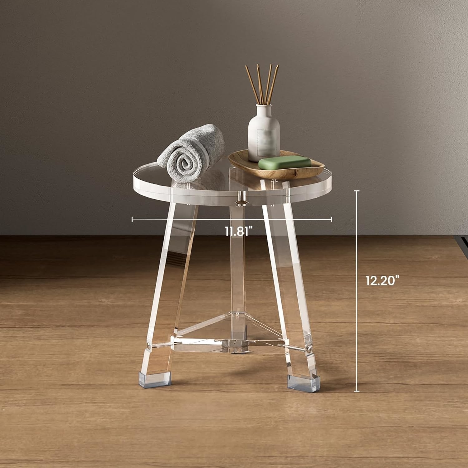 Detachable Waterproof Custom Acrylic Furniture Lucite Round Acrylic Bathroom Stool