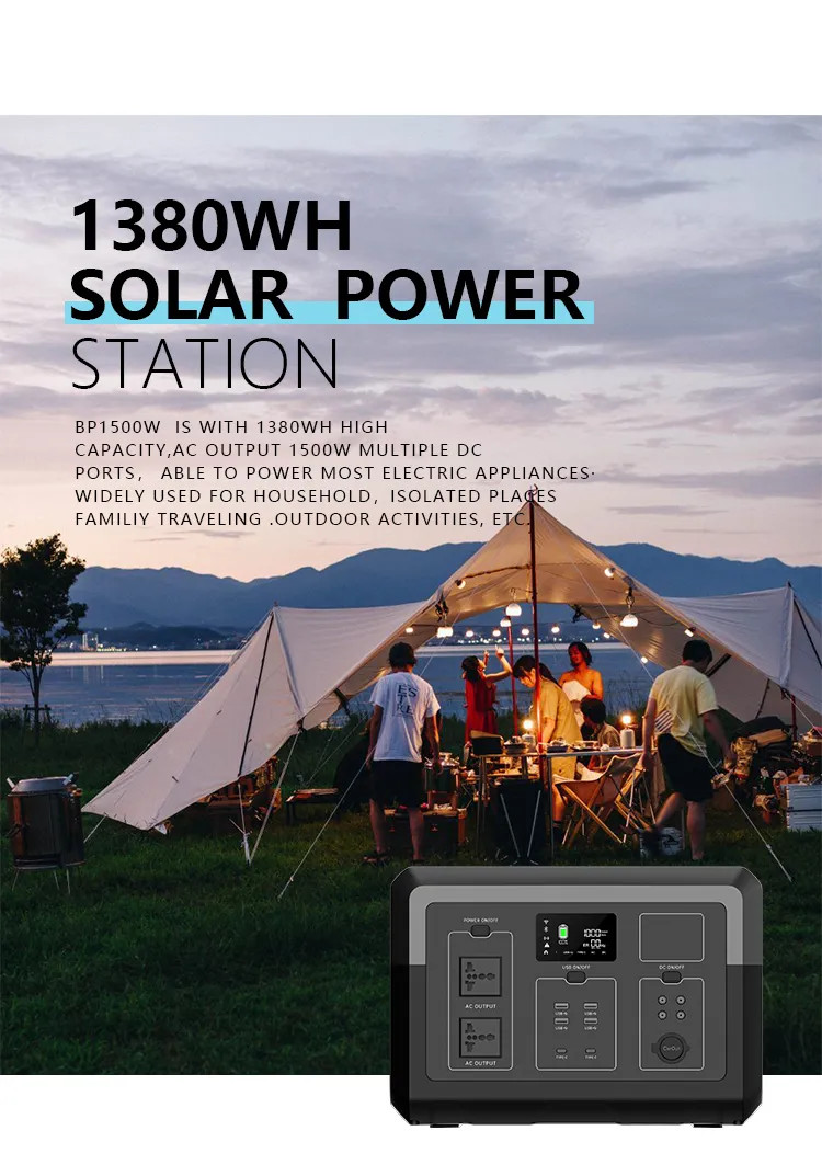 1500W Lithium Iron Phosphate Portable Power Station For Outdoor Emergency Power