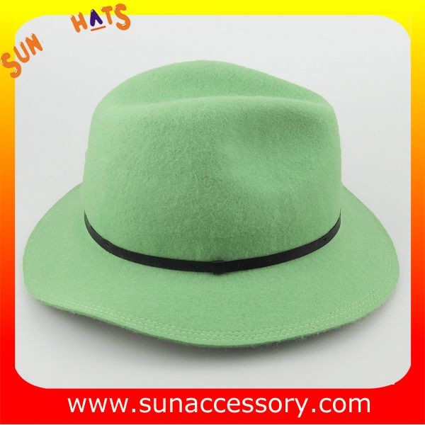 2042 Sun Accessory green wool felt winter mid brim ladies hats ,Shopping online hats and caps wholesaling