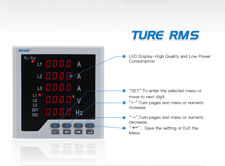 Popular cheap Multifunction Programmable Digital A V HZ multi Combined meter