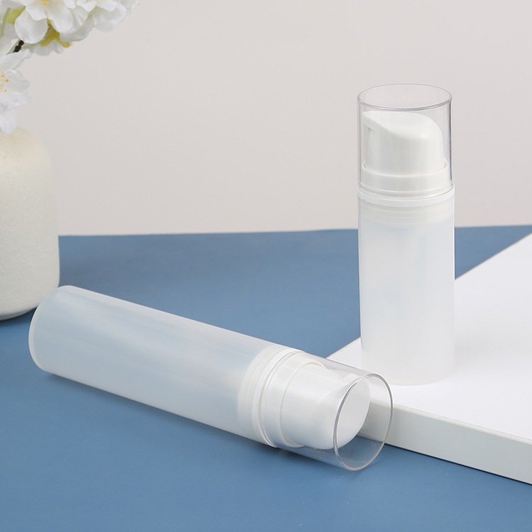 Senior PAK Manufacture PP White Matte Vacuum Bottle 15ml 30 50ml Airless Bottle Bottling Spray Emulsion Customized Accepted