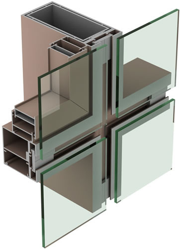 Frameless Aluminium Curtain Wall Profile Easy To Install And Maintain