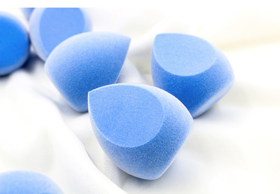 Blue Face Makeup Sponge Puff Facial Cosmetic Concealer Cream Foundation Powder Blender Puff Set Egg Stand Holder Box